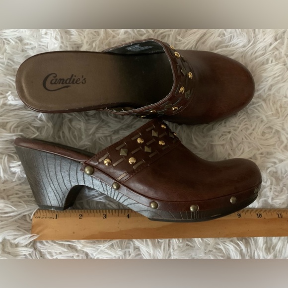 Candie's Brown Studded Clog Mules - Picture 6 of 7